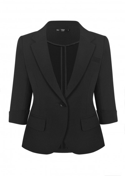 Vest hotex vạt tròn đen B602