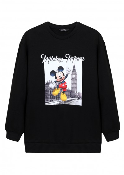 Áo nỉ đen Micky Mouse L436