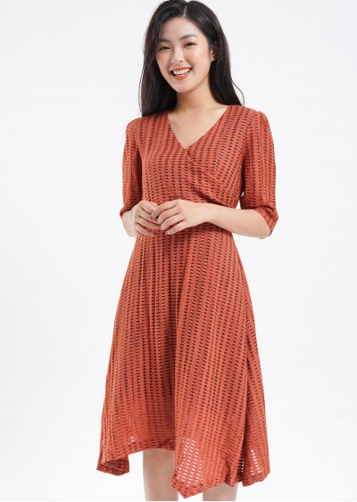 Váy rayon tay bồng ly eo V493-S