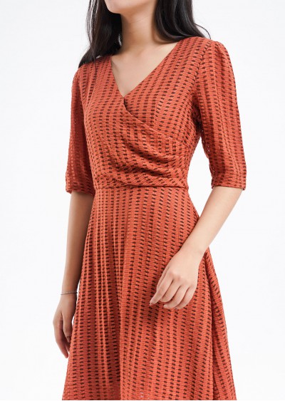 Váy rayon tay bồng ly eo V493-S